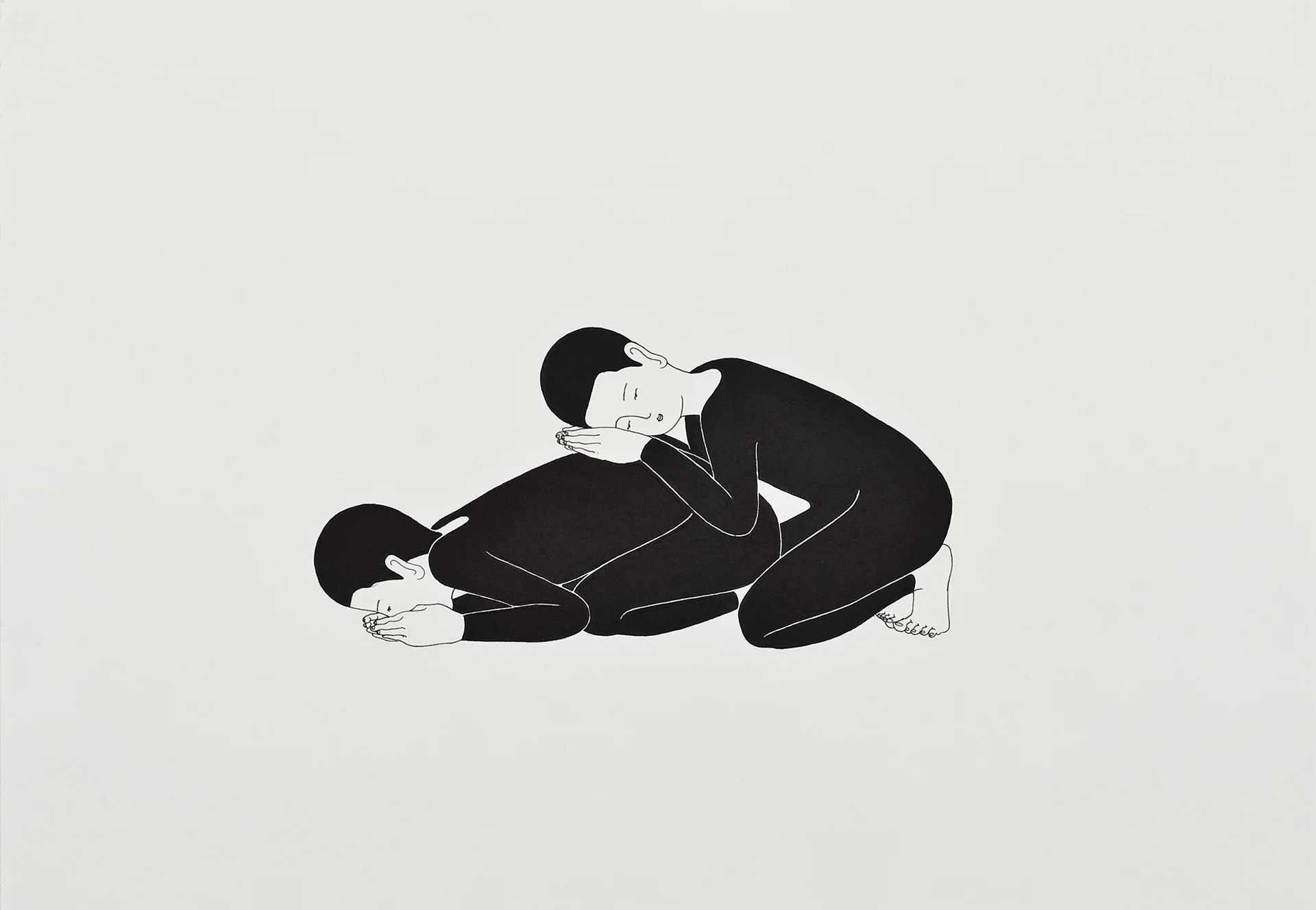 말하기 듣기 / Hearing speaking Op. 0005P - 42 x 29.7 cm, 종이에 펜, 마커 / Pigment liner and marker on paper, 2009