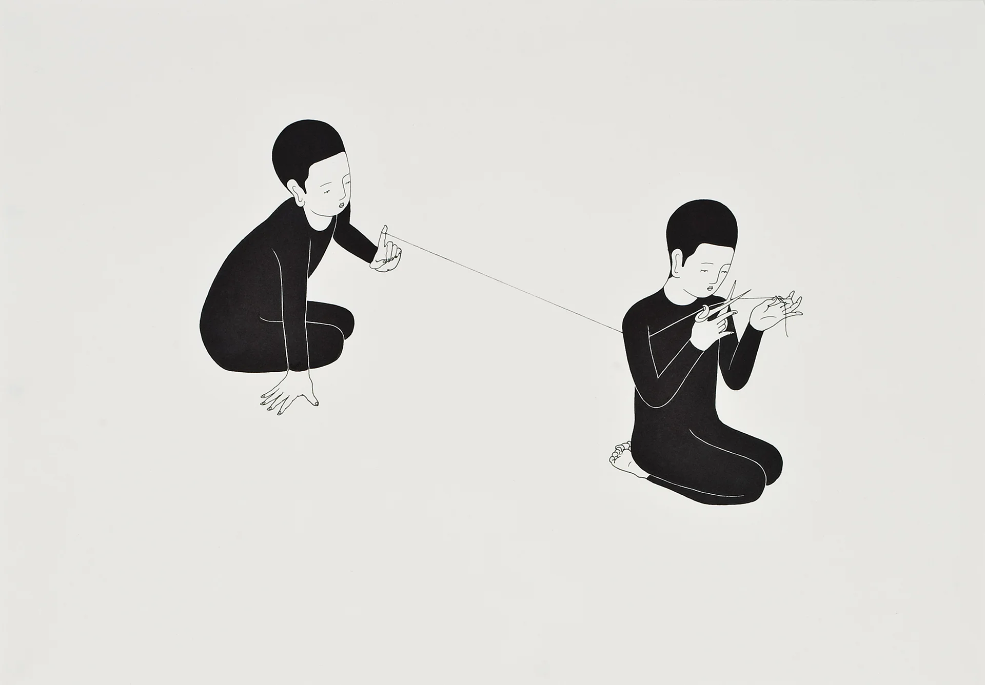 기로 / A path Op. 0008P - 42 x 29.7 cm, 종이에 펜, 마커 / Pigment liner and marker on paper, 2009