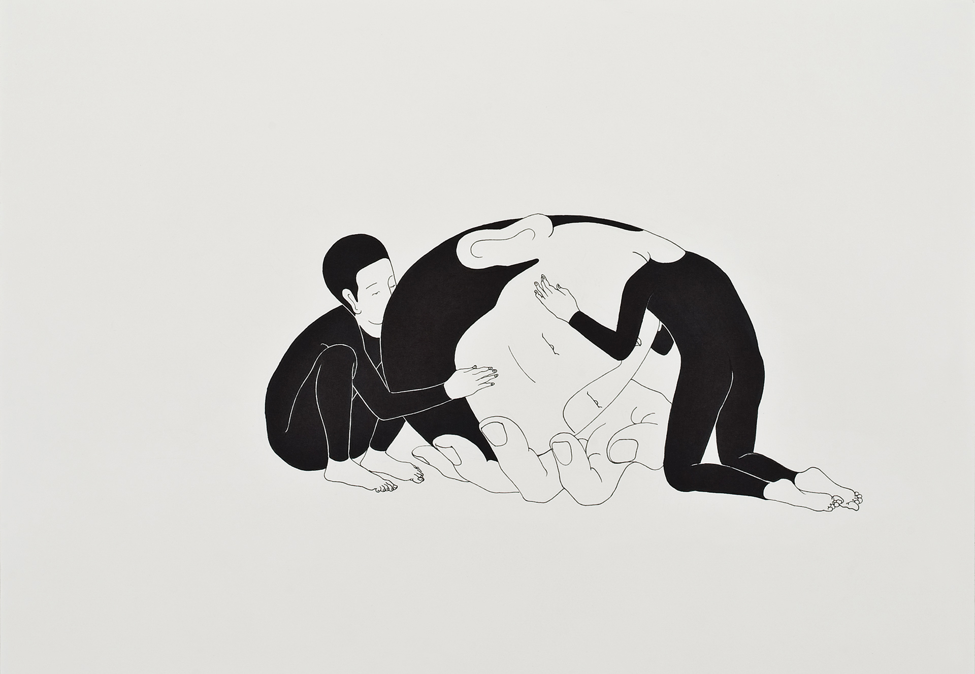 자라나는 너의 자아 / Your ego is getting bigger Op. 0012P - 42 x 29.7 cm, 종이에 펜, 마커 / Pigment liner and marker on paper, 2009