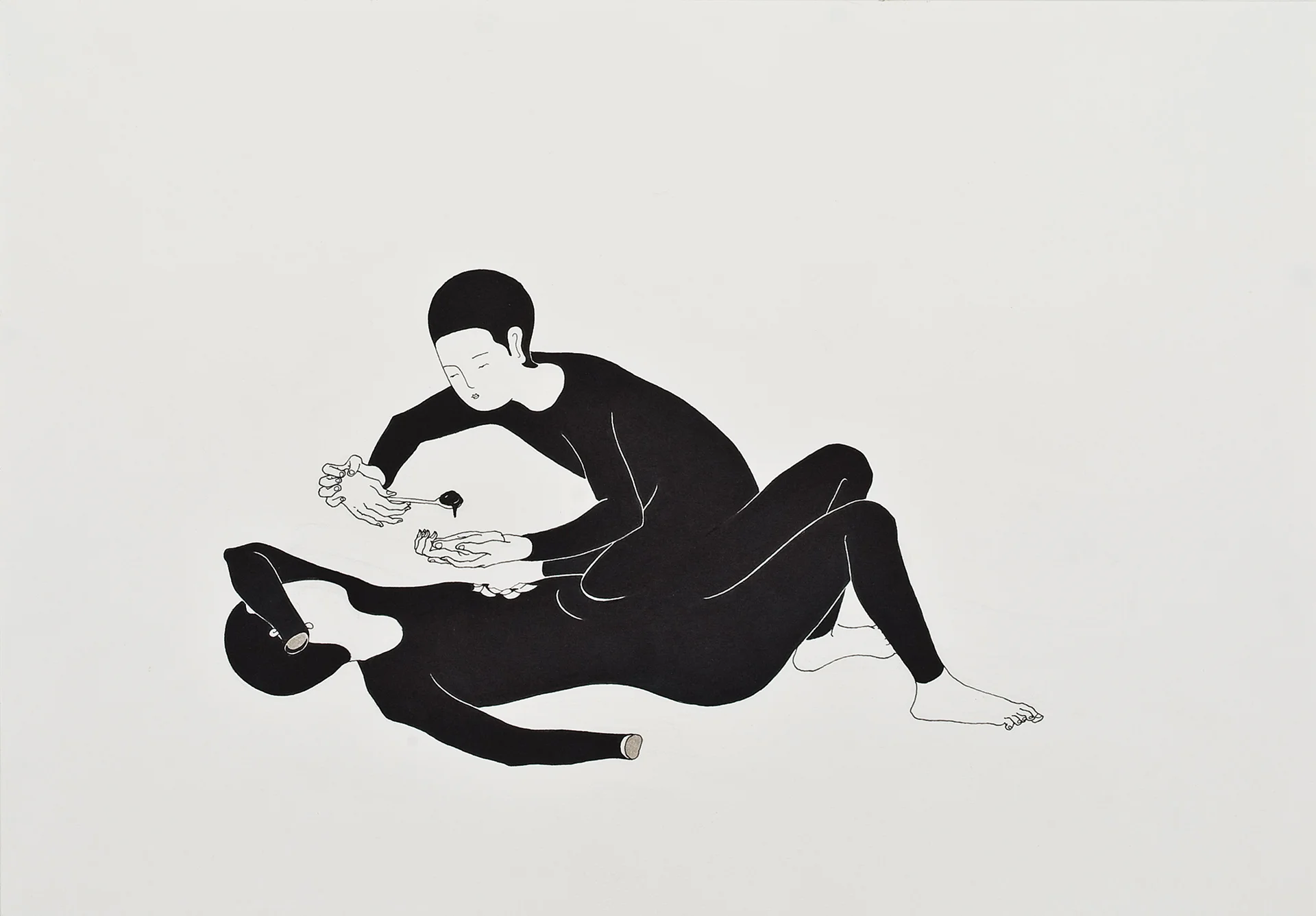 빌어먹을 존재 / A begging being Op. 0014P - 42 x 29.7 cm, 종이에 펜, 마커 / Pigment liner and marker on paper, 2009