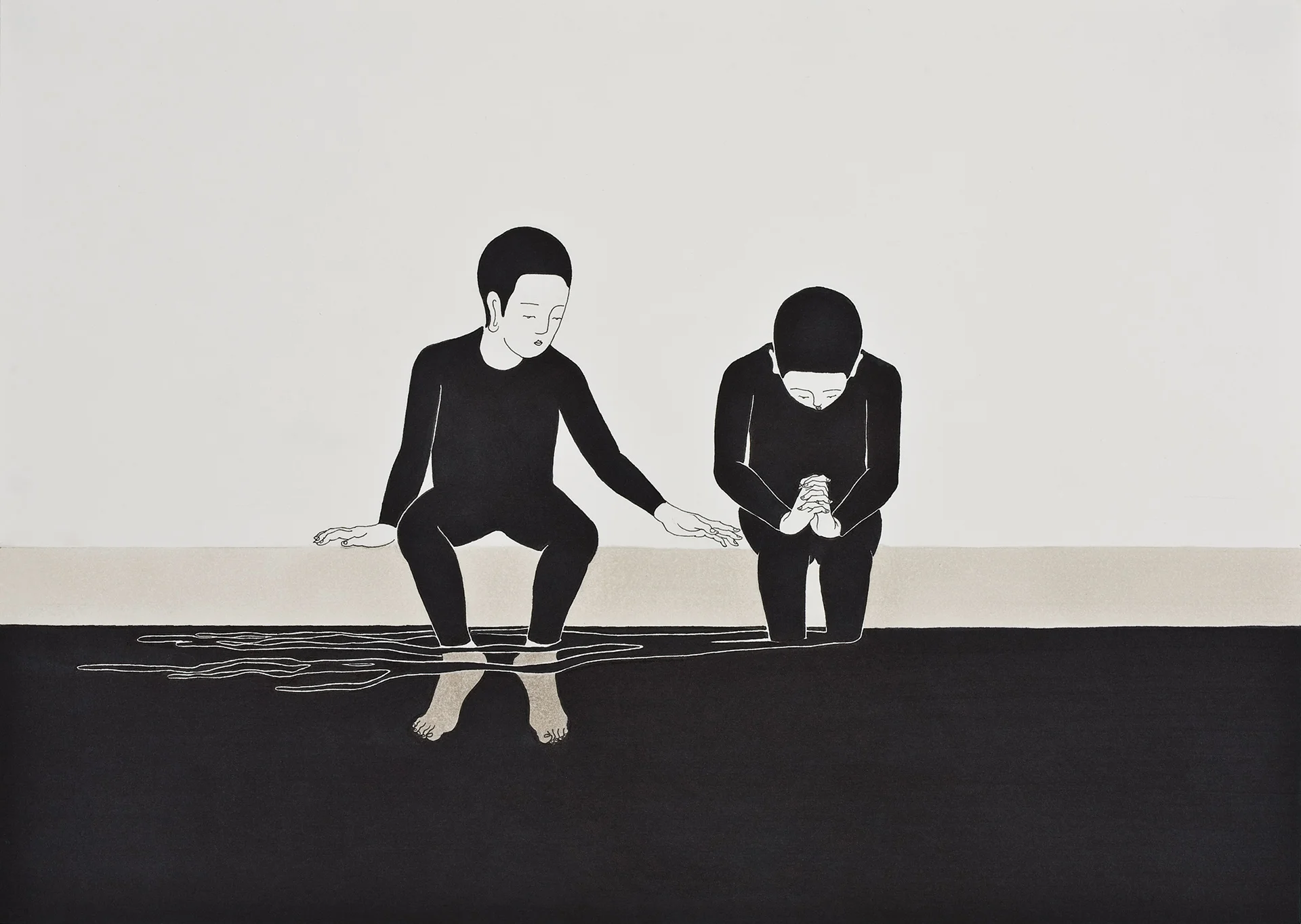 없었던 것처럼 있고 싶다 / I want to be like I wasn't there Op. 0025P - 42 x 29.7 cm, 종이에 펜, 마커 / Pigment liner and marker on paper, 2009