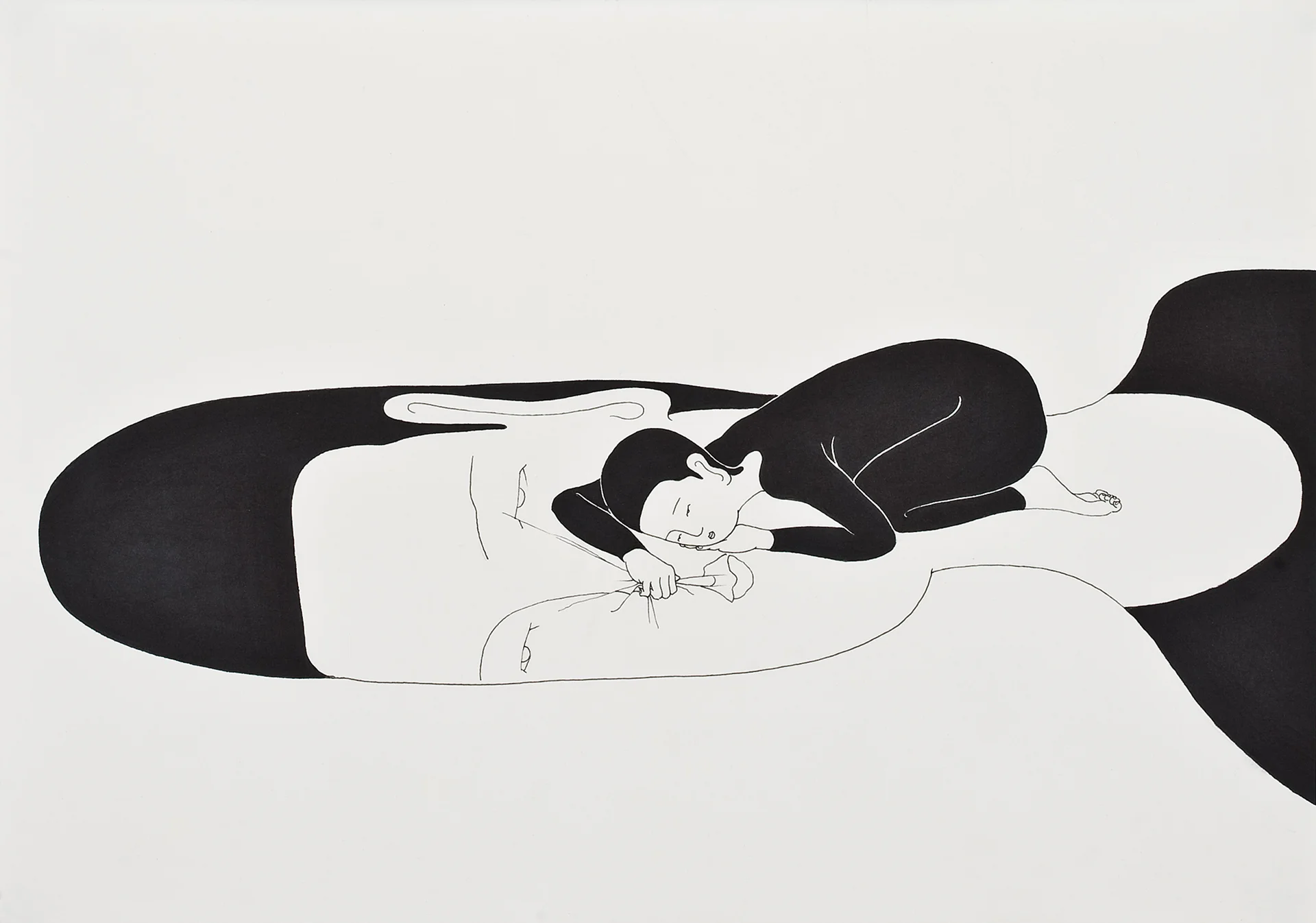 너의 위 / On you Op. 0028P - 42 x 29.7 cm, 종이에 펜, 마커 / Pigment liner and marker on paper, 2009