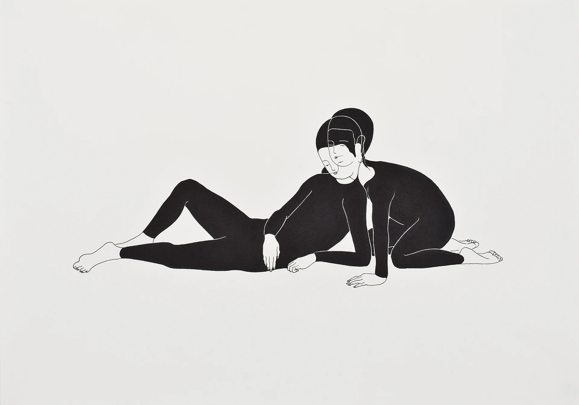 중첩 / Overlap Op. 0030P - 42 x 29.7 cm, 종이에 펜, 마커 / Pigment liner and marker on paper, 2009