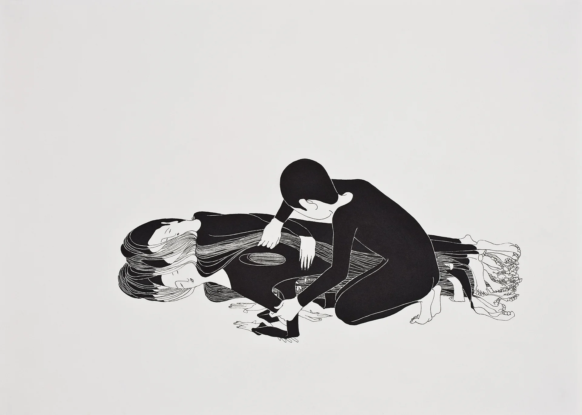 네가 좋았던 순간 / The moment that I loved you Op. 0033P - 42 x 29.7 cm, 종이에 펜, 마커 / Pigment liner and marker on paper, 2009
