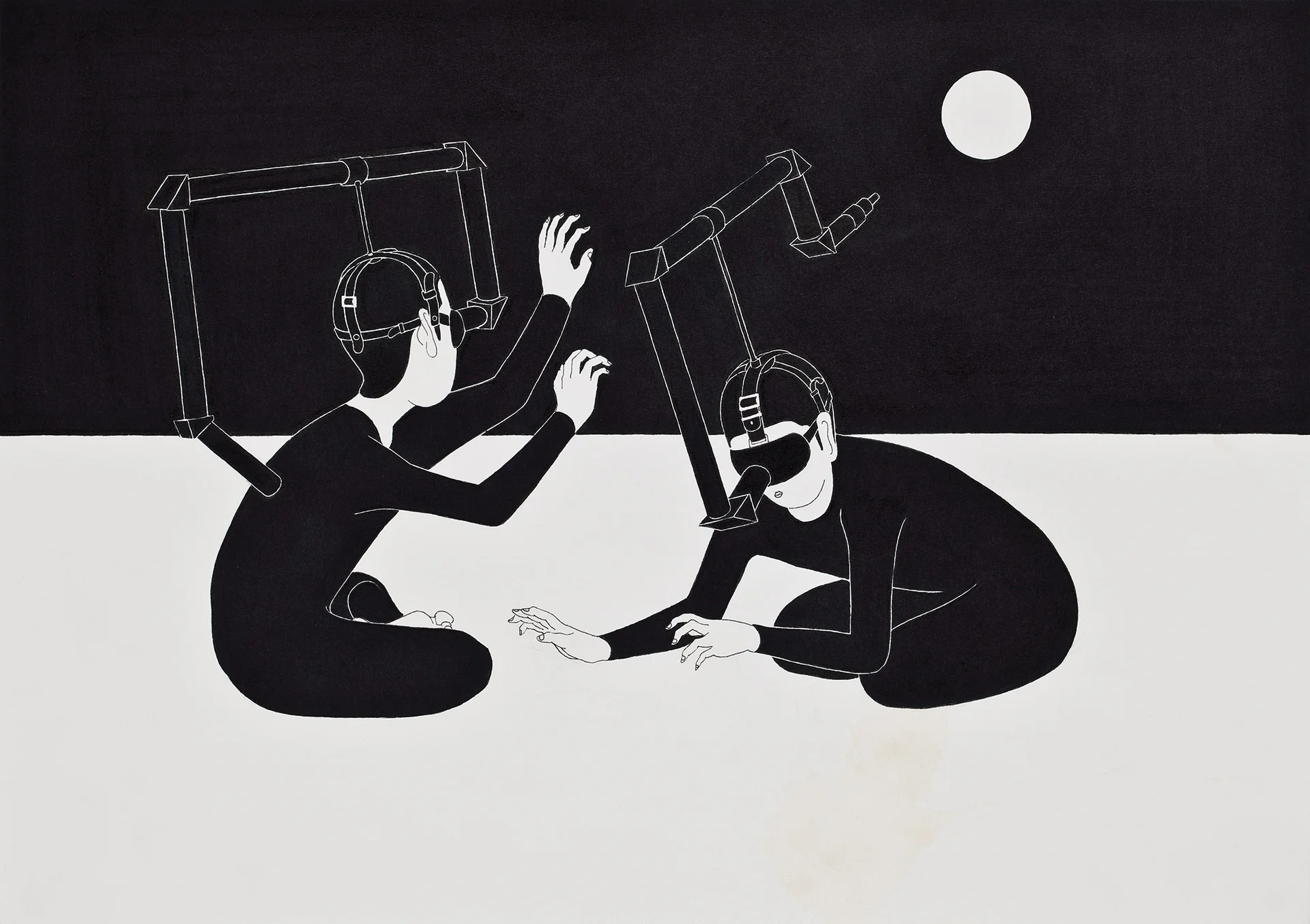 인칭기계 / I can see you! Op. 0044P - 42 x 29.7 cm, 종이에 펜, 마커 / Pigment liner and marker on paper, 2010