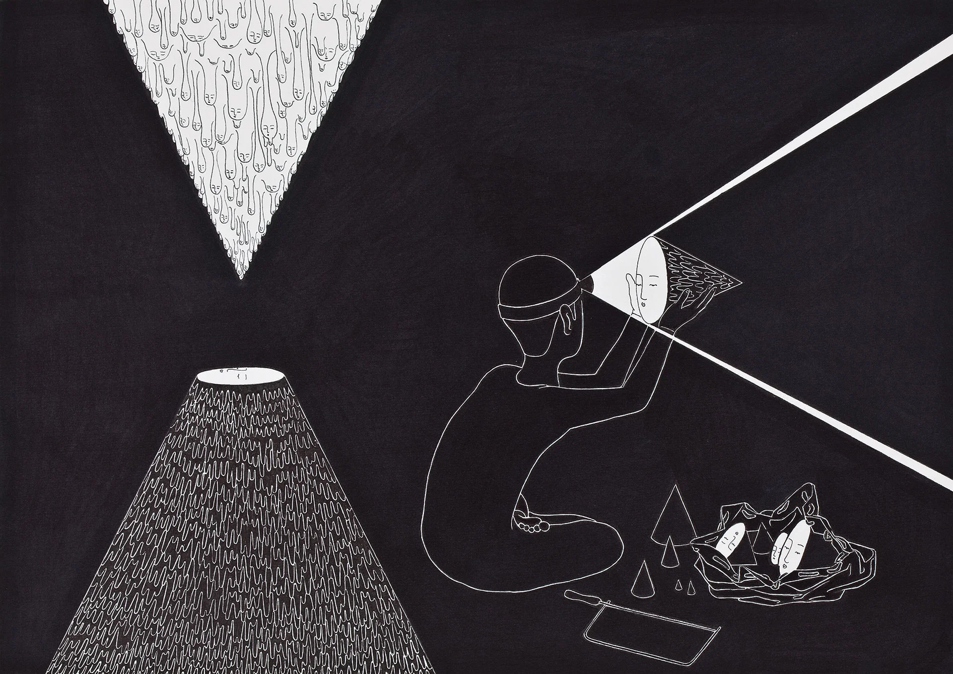 동굴동굴 / You are (a) mine Op 0052P - 42 x 29.7 cm, 종이에 펜, 마커 / Pigment liner and marker on paper, 2011