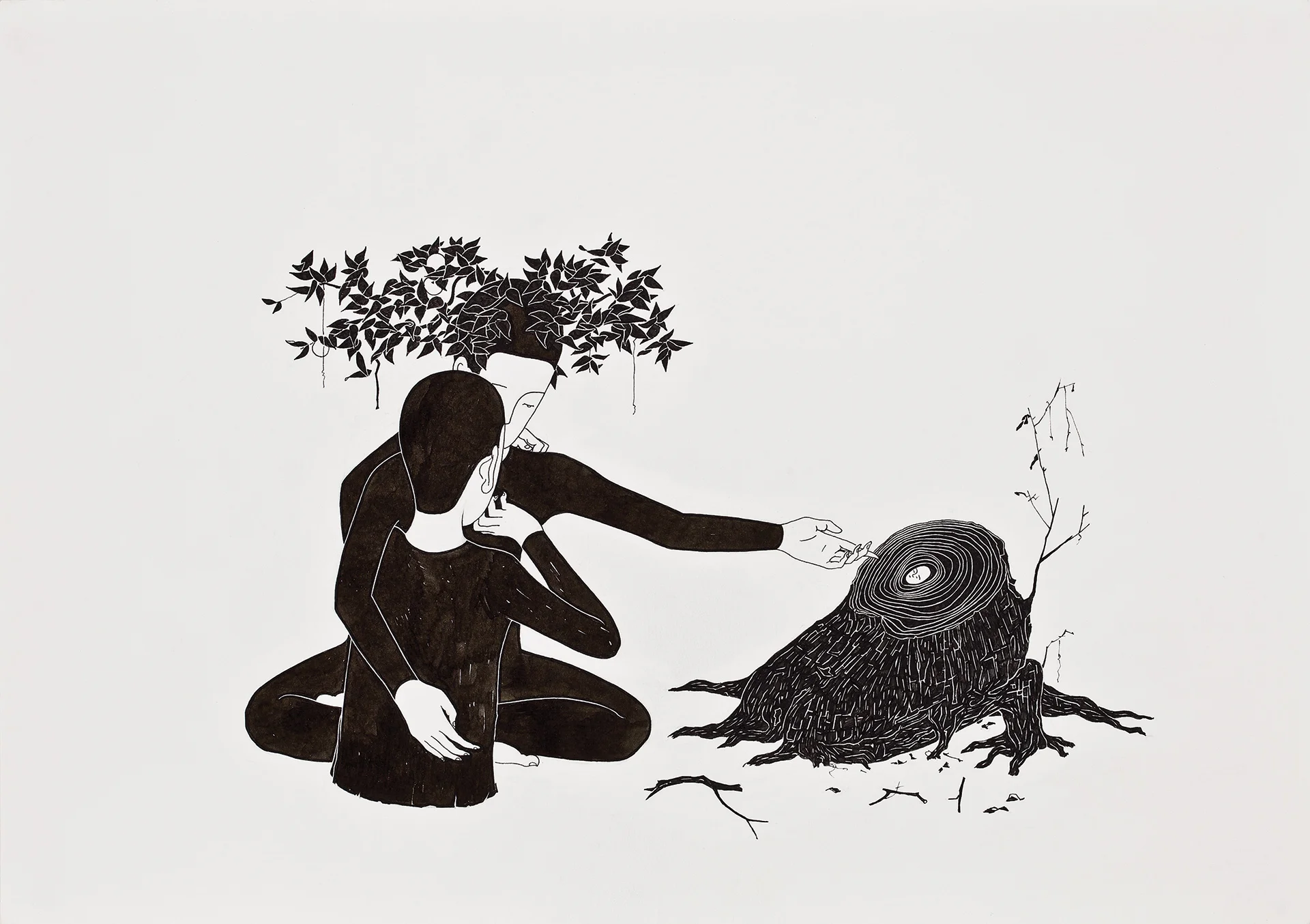 너의 지금 / You are now Op. 0064C - 42 x 29.7 cm, 종이에 펜, 마커 / Pigment liner and marker on paper, 2013 Commissioned by New York Times