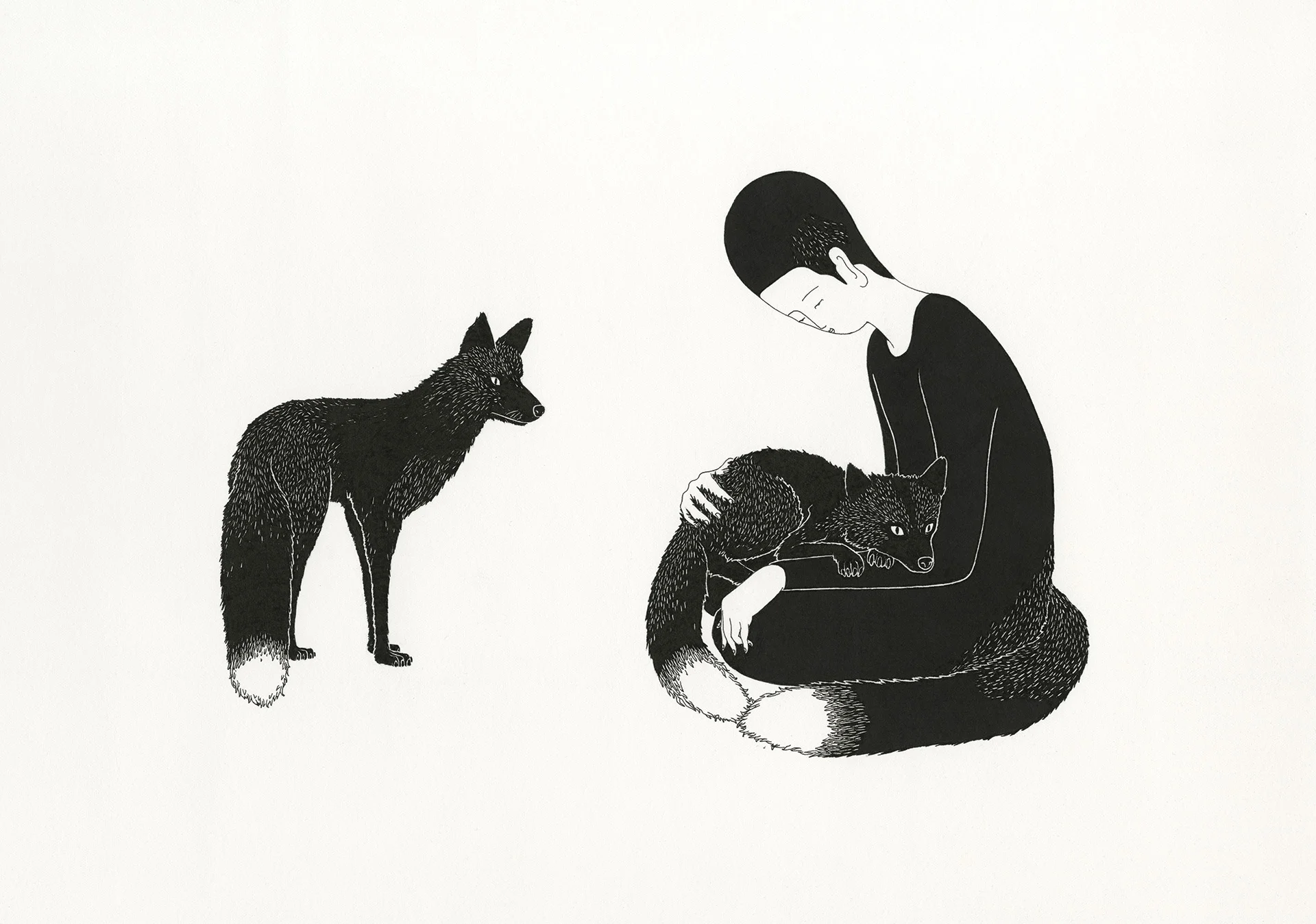 기도 / Pray Op. 0078CS-2 - 42 x 29.7 cm, 종이에 펜, 마커 / Pigment liner and marker on paper, 2014 Commissioned by Maison Kitsuné