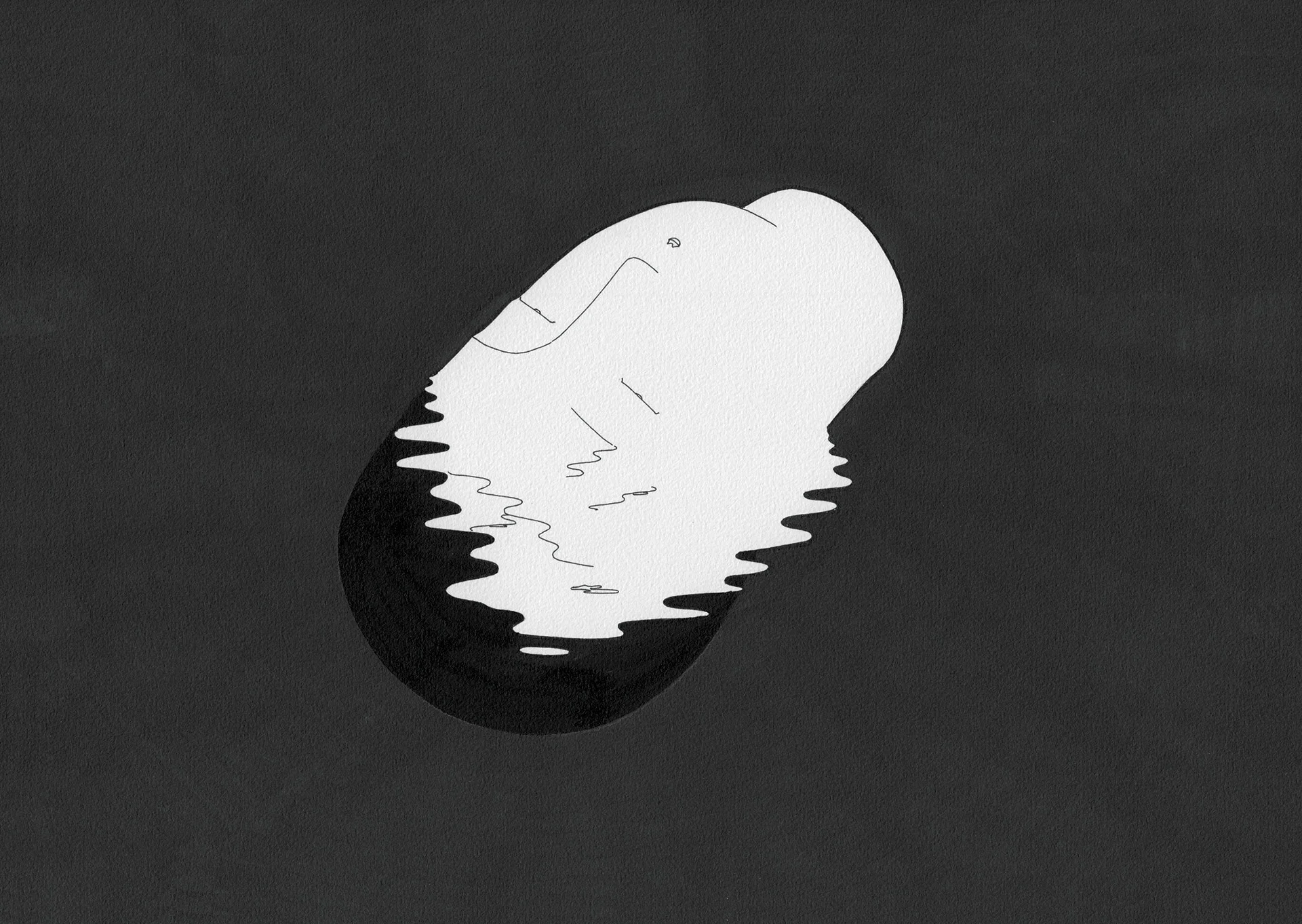 용융 / Cool head Op. 0094CS-15 - 29.7 x 21 cm, 종이에 펜, 마커, 잉크 / Pigment liner, marker, and ink on paper, 2015 Commissioned by Maison Kitsuné