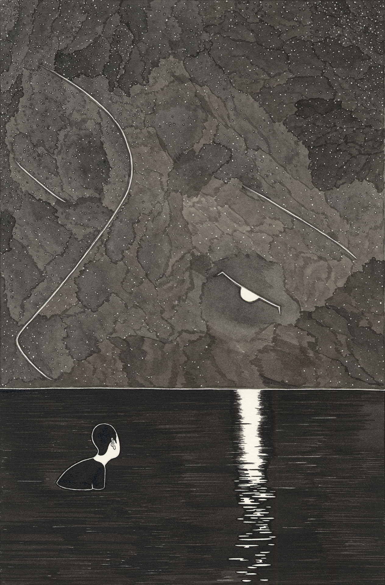 나의 달 II / Awaken II Op. 0097CS-2 - 19.5 x 29.5 cm, 종이에 잉크 / Ink on paper, 2015