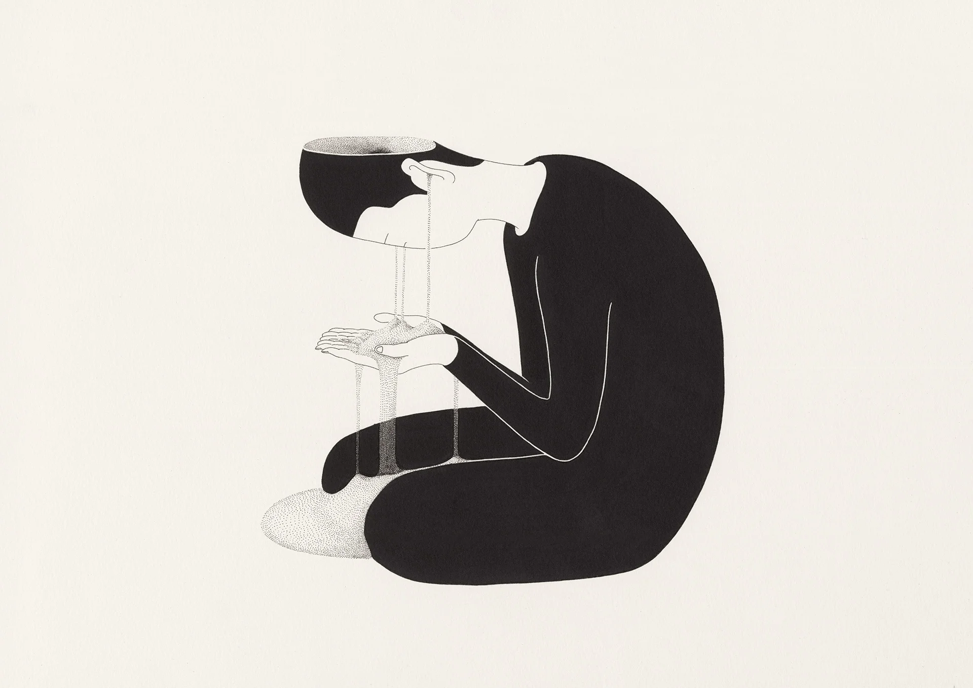 나 보기가 역겨워 / Sometimes I'm so tangible Op. 0100P - 56.5 x 38 cm, 종이에 펜, 마커 / Pigment liner and marker on paper, 2015