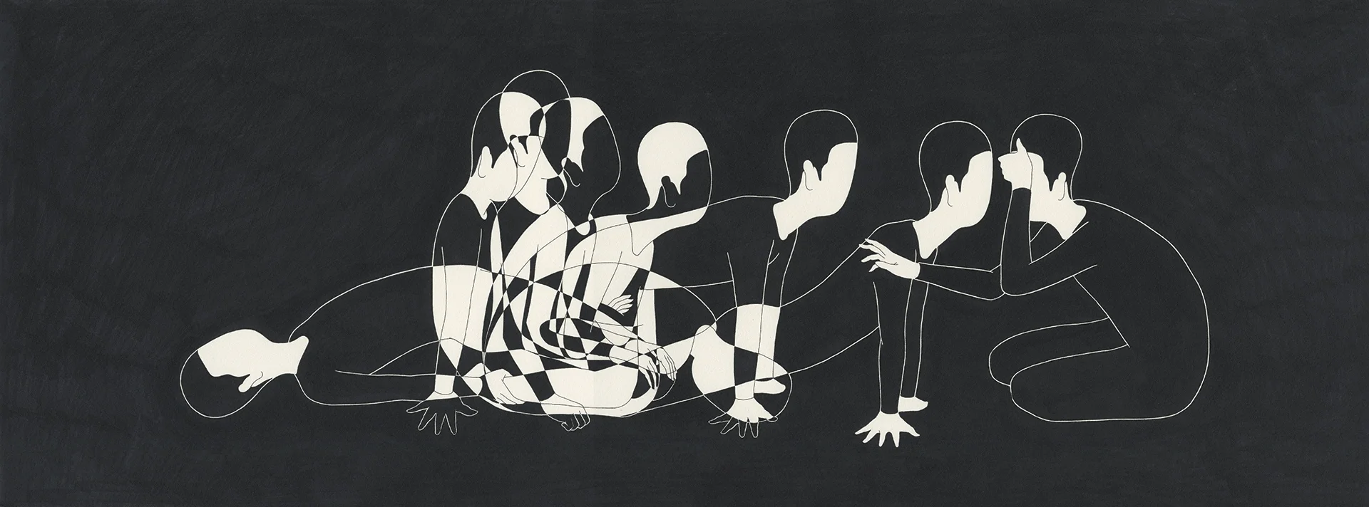 만아경 萬我鏡 / Spectrum of you Op. 0104P - 75 x 28 cm, 종이에 펜, 마커 / Pigment liner and marker on paper, 2015