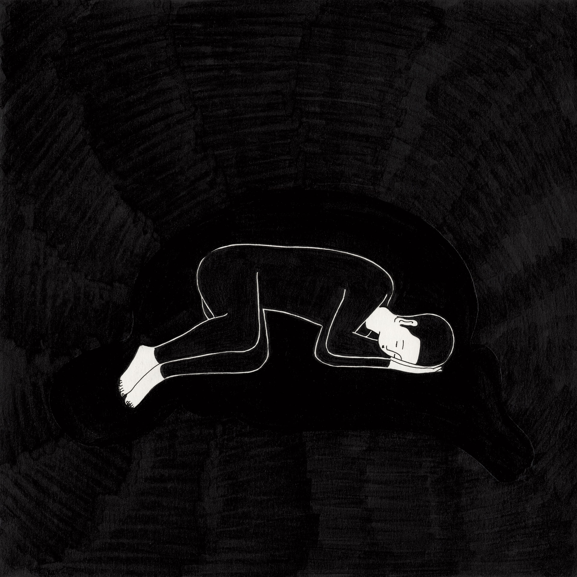 드러누워요 / What's your idea of a perfect sunday? Op. 0116CS-5 - 20 x 20 cm, 종이에 펜, 마커, 잉크 / Pigment liner, marker, and ink on paper, 2016 Interviewed by Define Magazine, 2016