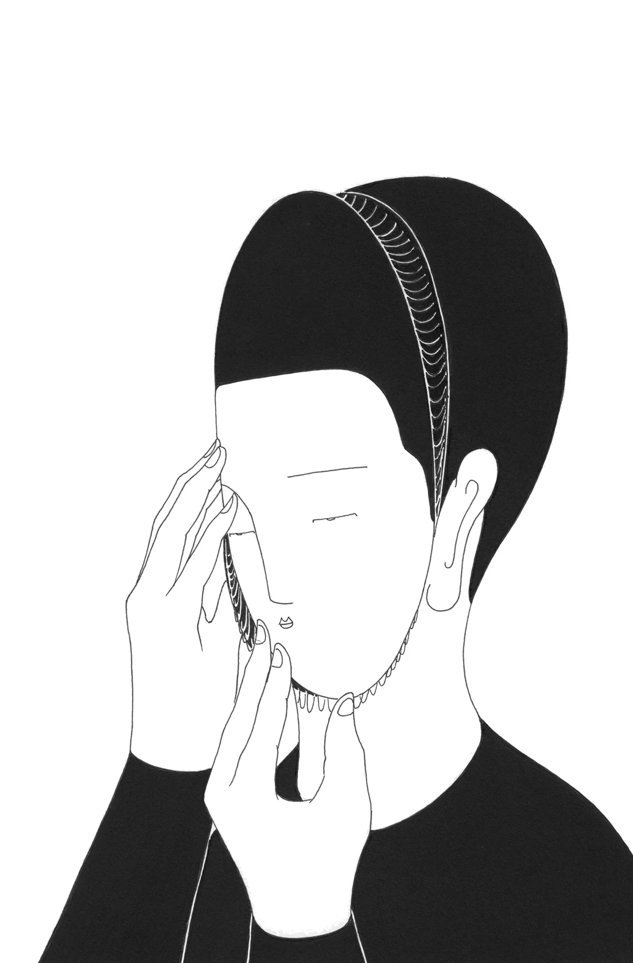 표정 관리 / Add just a bit Op. 0123CS-5 - 21 x 29.7 cm, 종이에 펜, 마커 / Pigment liner and marker on paper, 2016 Commissioned by Minumsa