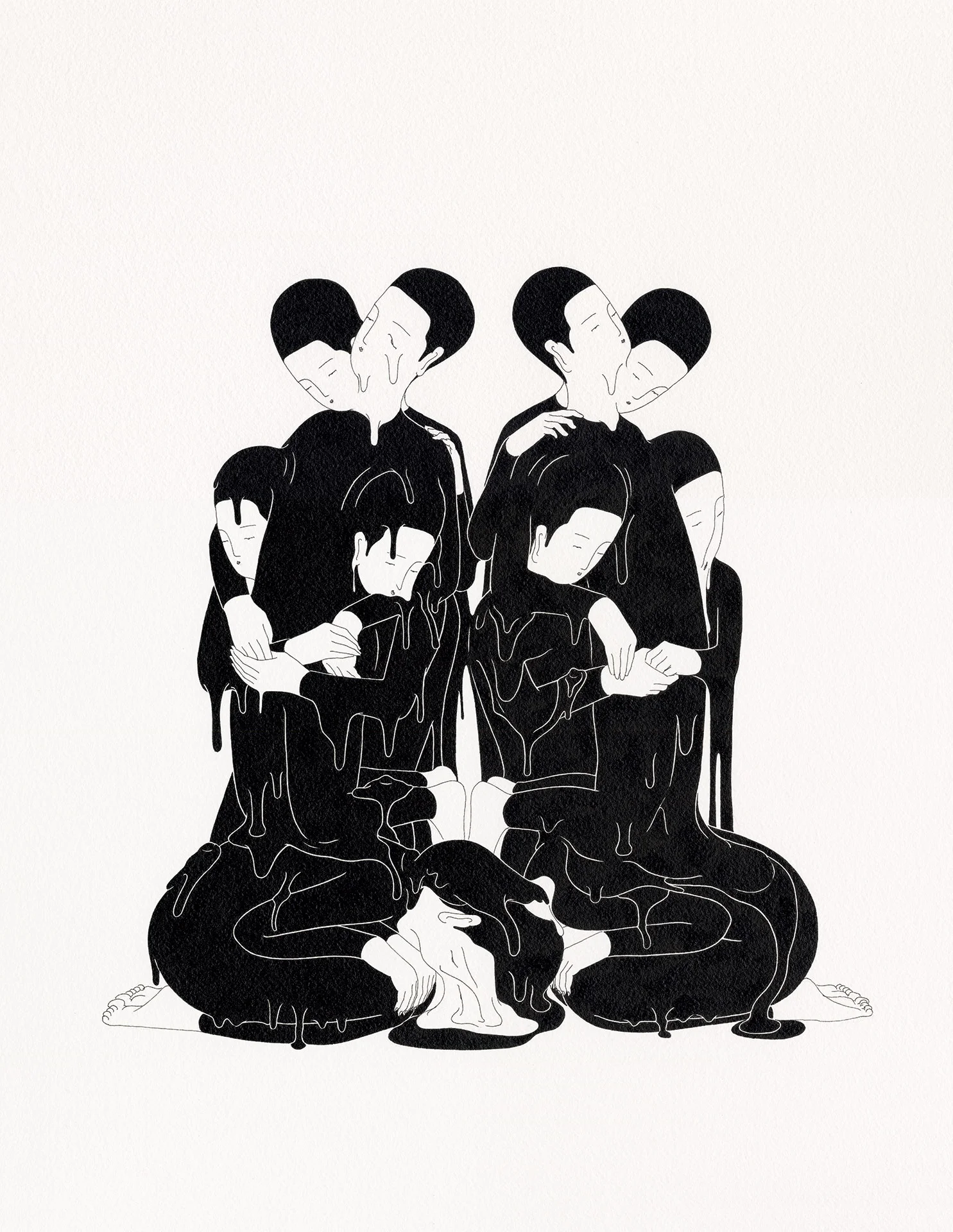 욕망 덩어리 / Creature of desire Op. 0124P - 41 x 53 cm, 종이에 잉크 / Ink on paper, 2016