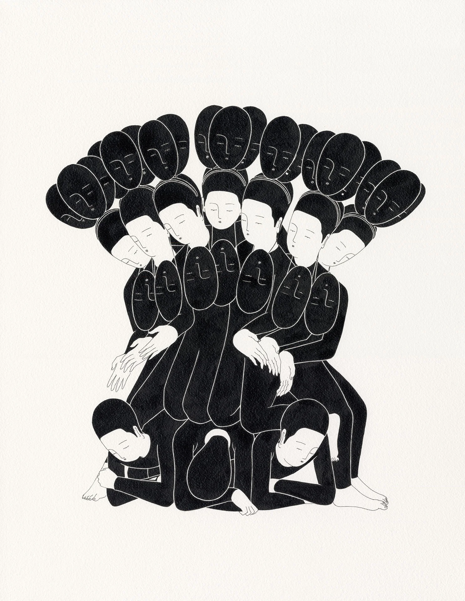 허영 덩어리 / Creature of fame Op. 0125P - 41 x 53 cm, 종이에 잉크 / Ink on paper, 2016