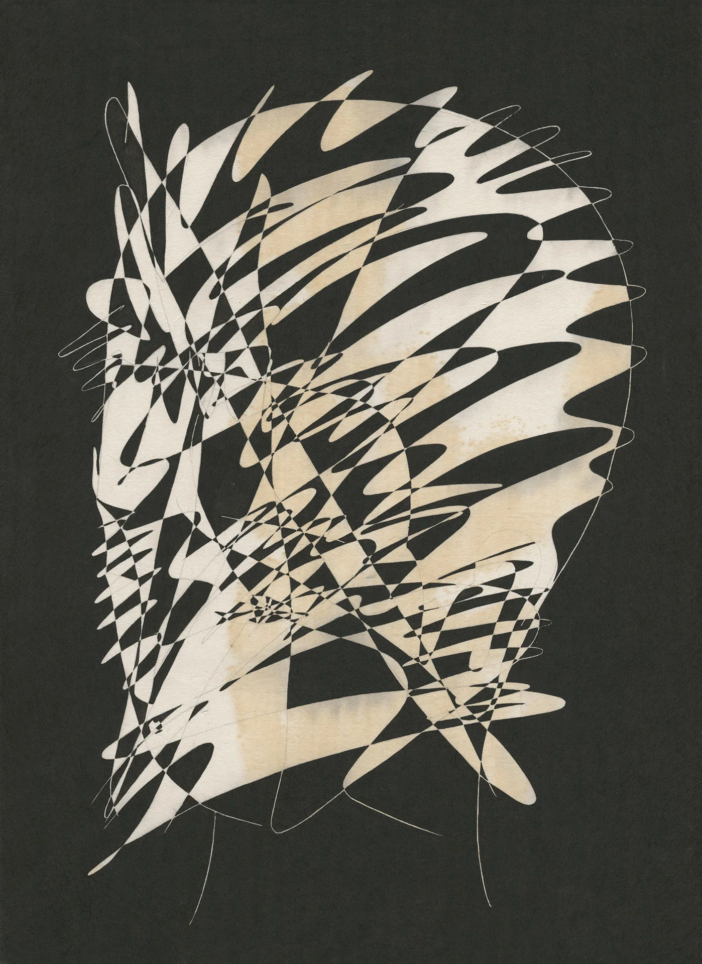 짓고 허무는 경계 III / Ephemeral silhouette III Op. 0165P - 33.5 x 46 cm, 한지에 먹 / Korean ink on Korean paper, 2017