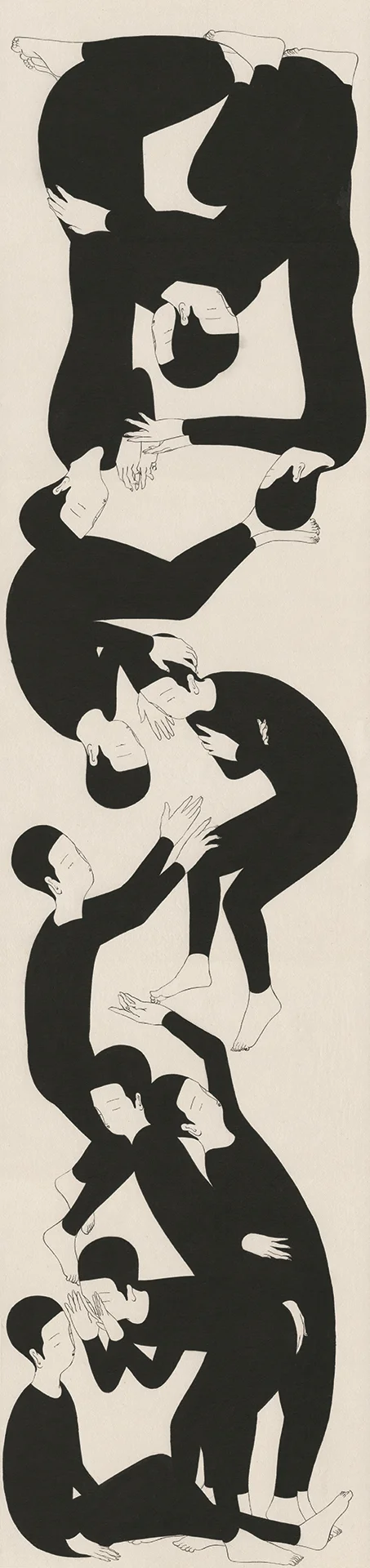 몸의 말 / Body as a language Op. 0170P - 한지에 먹 / Korean ink on Korean paper, 2017