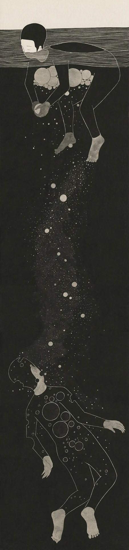 부양 / You to sustain myself Op. 0171P - 29.7 x 126 cm, 한지에 먹 / Korean ink on Korean paper, 2017