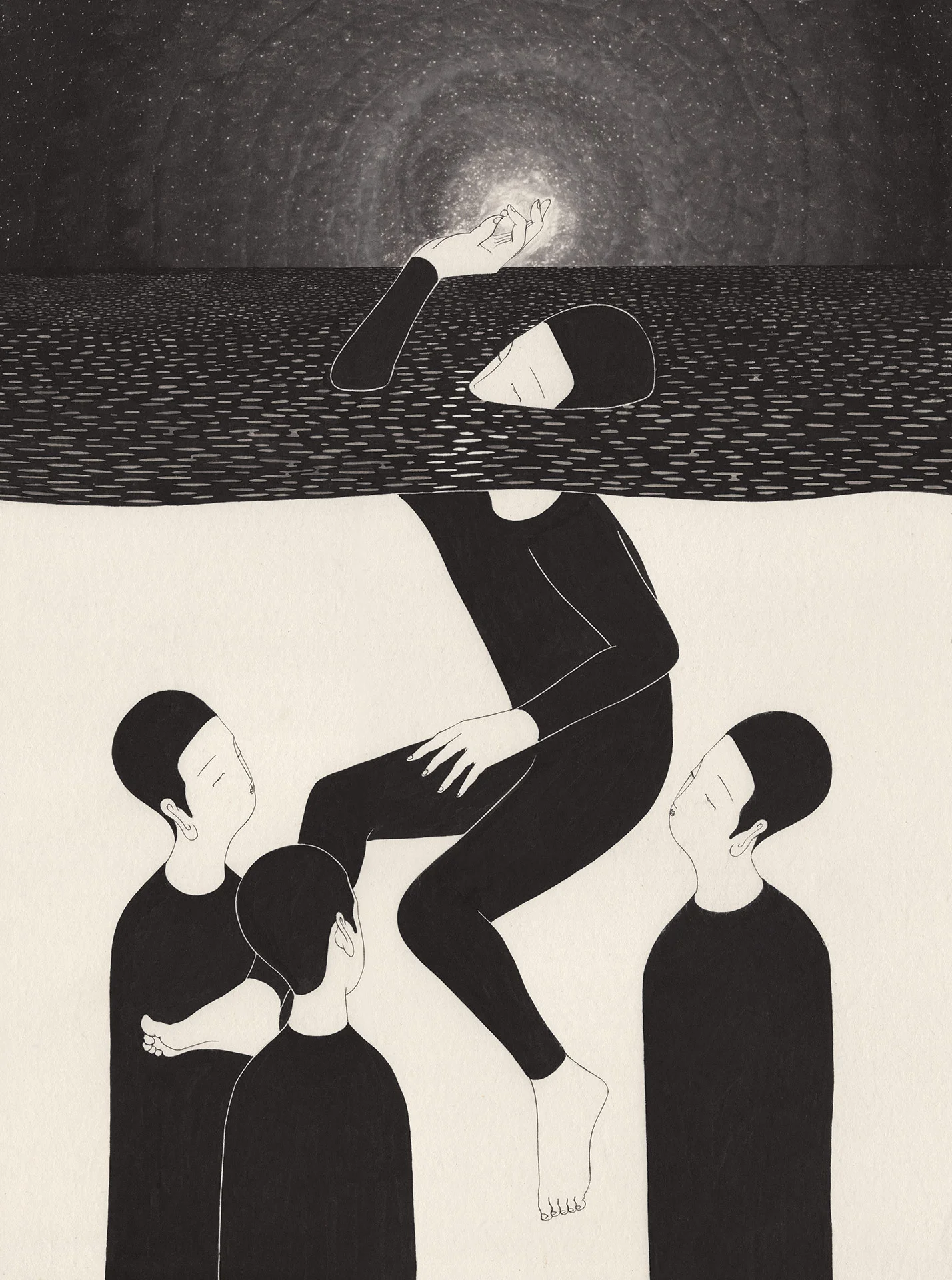 예술가 되기 / Being an artist Op. 0181P - 42 x 68 cm, 한지에 먹 / Korean ink on Korean paper, 2017