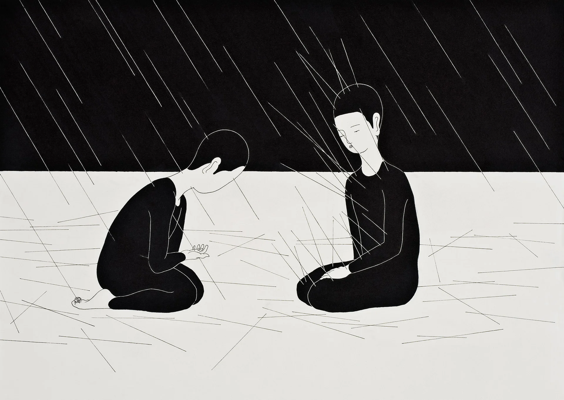 있음을 치르다 / Pay being Op. 0038P - 42 x 29.7 cm, 종이에 펜, 마커 / Pigment liner and marker on paper, 2010