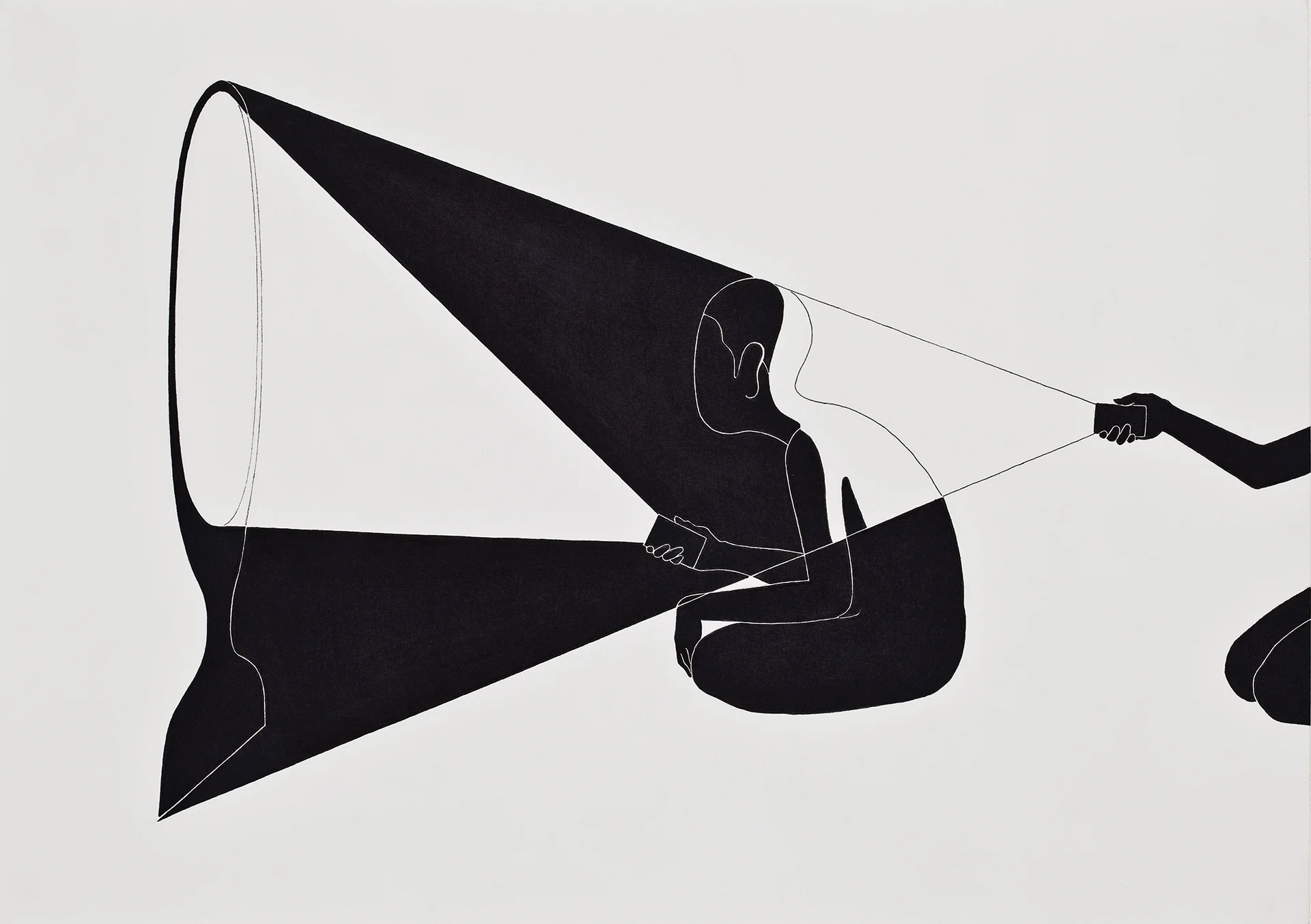빛나는 어둠 / Bright darkness Op. 0045P - 42 x 29.7 cm, 종이에 펜, 마커 / Pigment liner and marker on paper, 2010