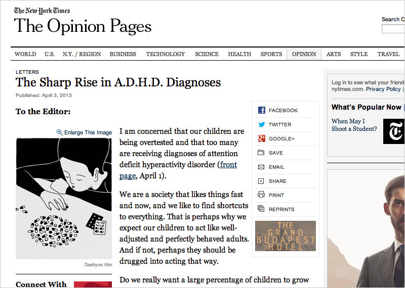 Commissioned Work - The New York Times / &lt;The Sharp Rise in A.D.H.D. Diagnoses&gt; / 2013