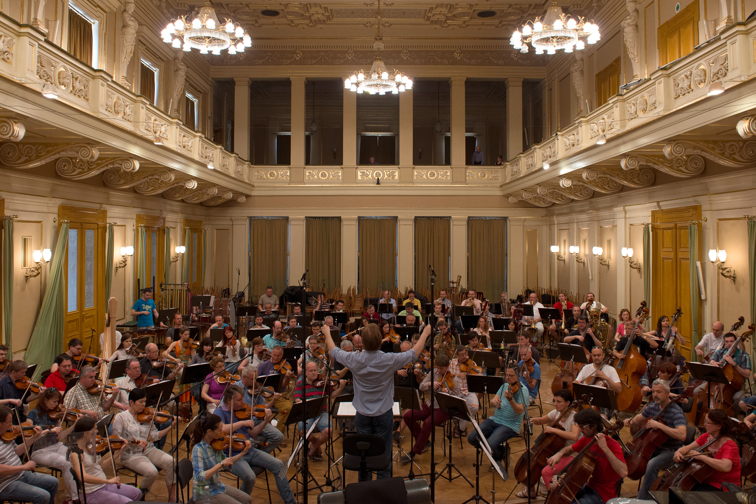 Mikel Toms and the Brno Philharmonic recording Martin Hebel's Symphony No.3 in E Minor: Concert in Three Acts , (June 2015).