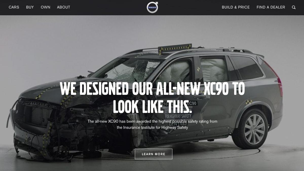 screenshot from an auto manufacturer