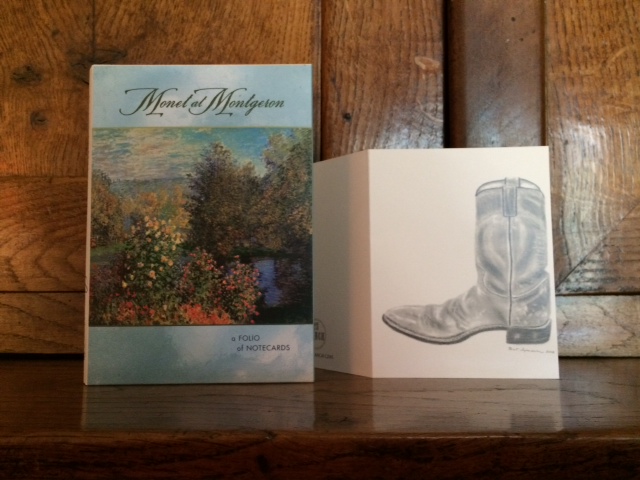 The comparison of my cards versus the typical size of stationary. Good luck getting your husband to write a note on the card to the left! 