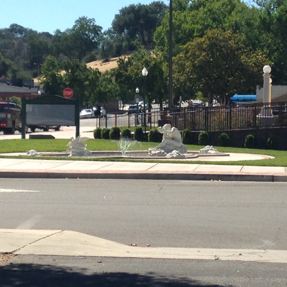 Featured in the Sunken Gardens are fountains and marble sculptures such as this one.