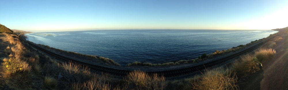 Panorama view of a vista point along the Central Coast, near Atascadero.