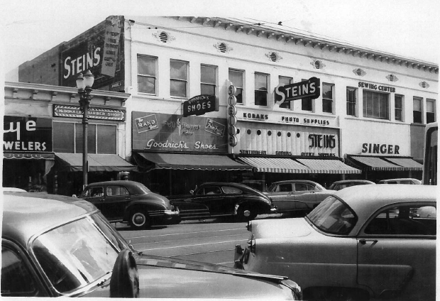 RSG is located in the same space as the former Goodrich’s Shoes and Stein’s general store. This photo was taken in April 1953 by Kenneth Hugh Hardman, stepson of Ivie Stein.