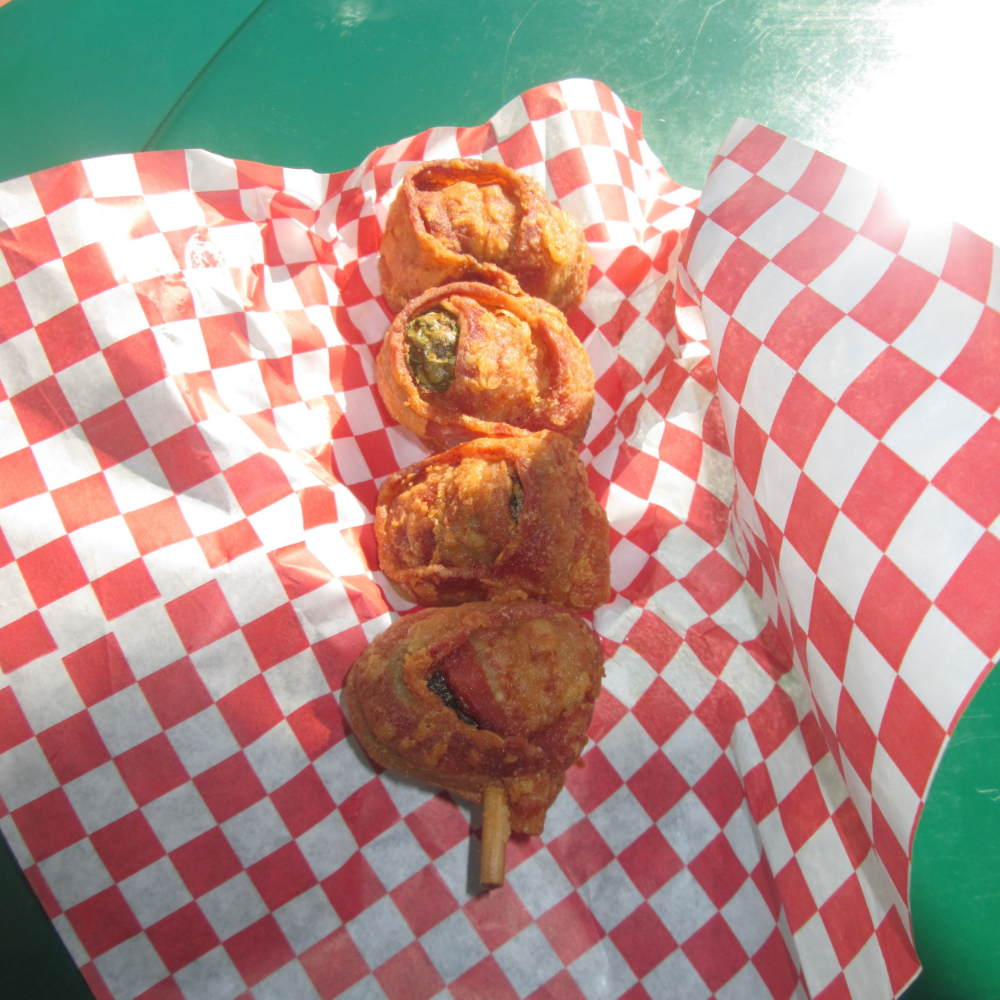 …and pickles wrapped in deep-fried bacon?