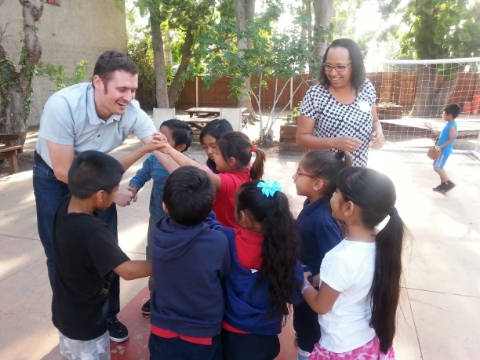 Human pretzel was a huge hit with the younger children…and Dima!