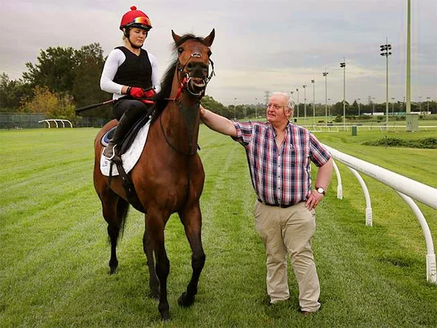 Trainer Tom Hogan with Gordon Lord Byron