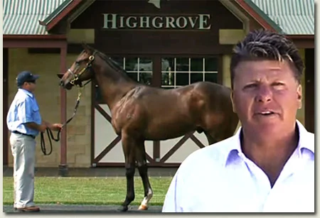 Ron Gilbert of Highgrove Stud with top Street Sense colt