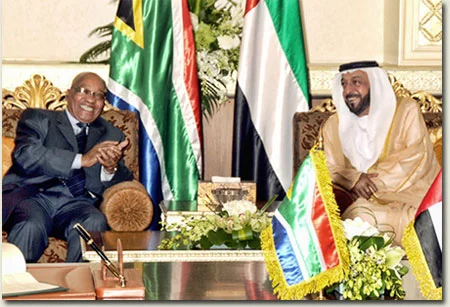 President His Highness Sheikh Khalifa bin Zayed Al Nahyan and President Jacob Zuma