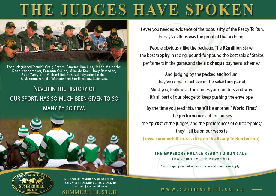 THE JUDGES HAVE SPOKEN
