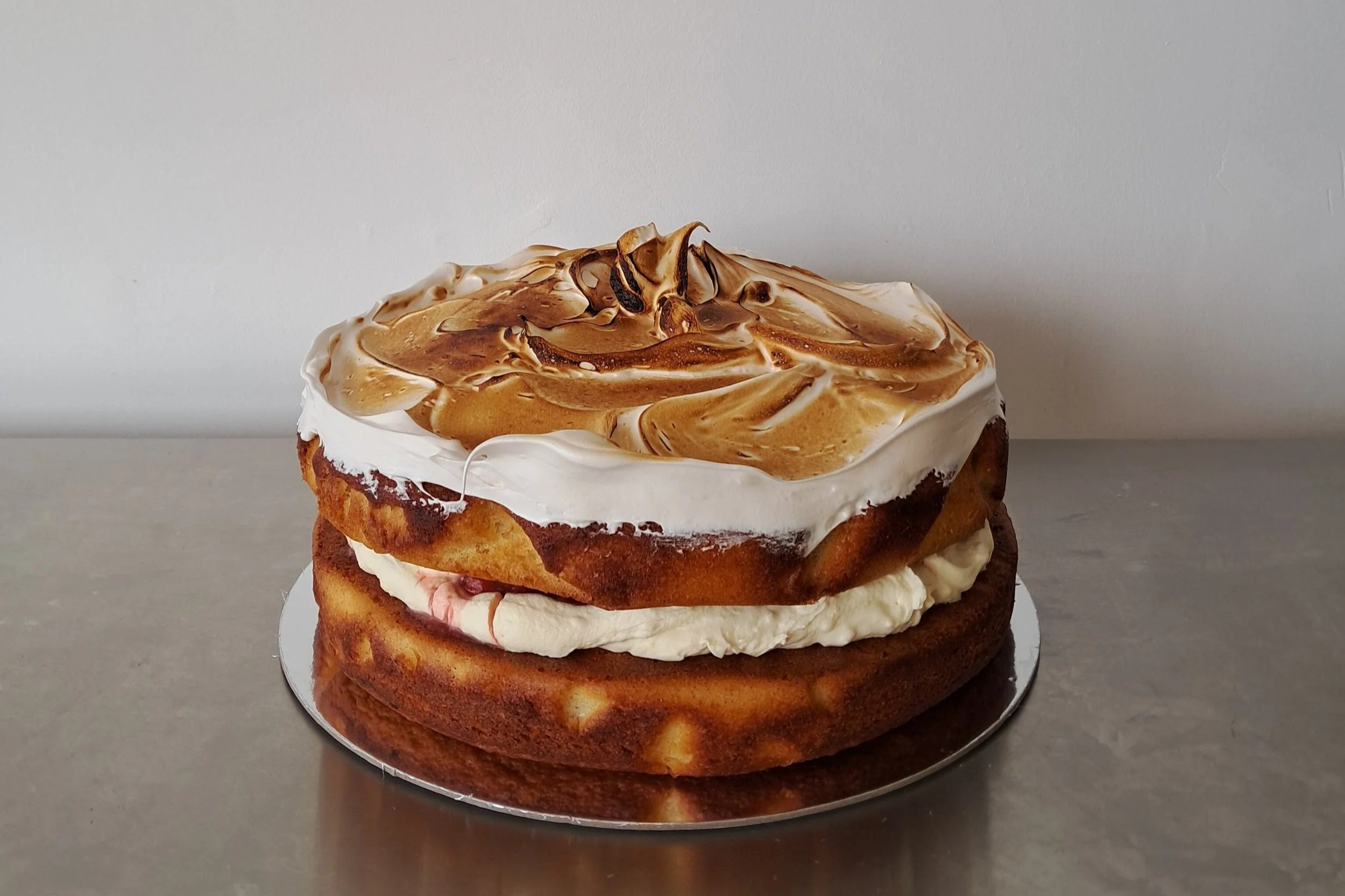 LEMON, STRAWBERRY, MERINGUE CAKE