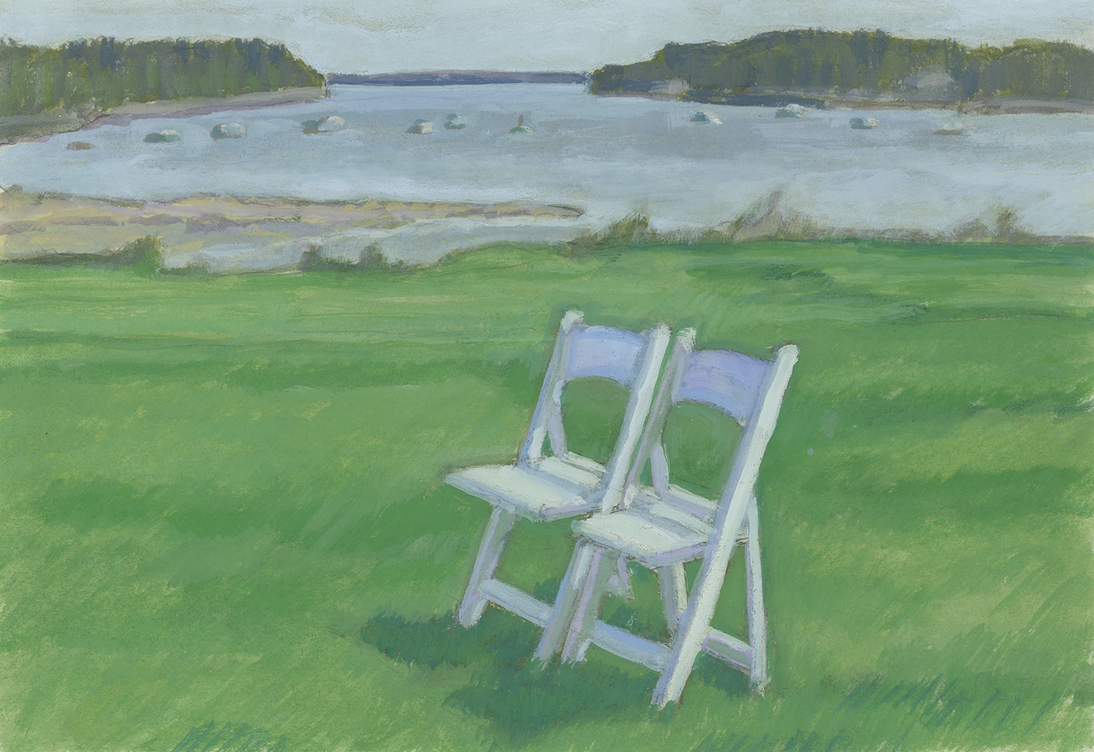  Bride and groom’s chairs. Northeast Harbor, Acadia, ME. June 2019 