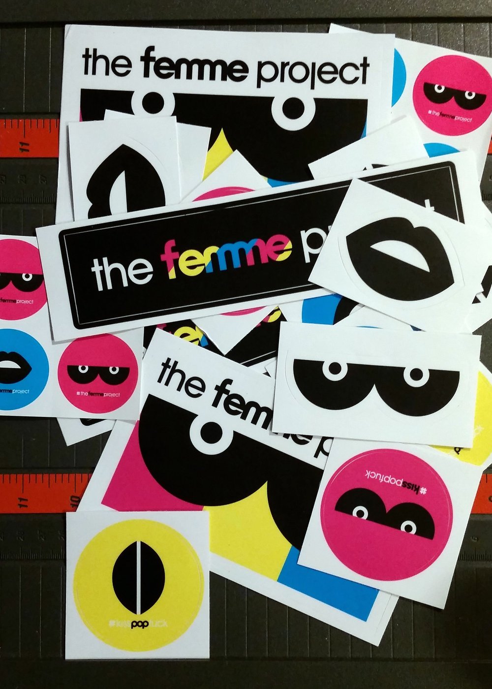  Spreading the Femme project brand with the first edition of stickers. 