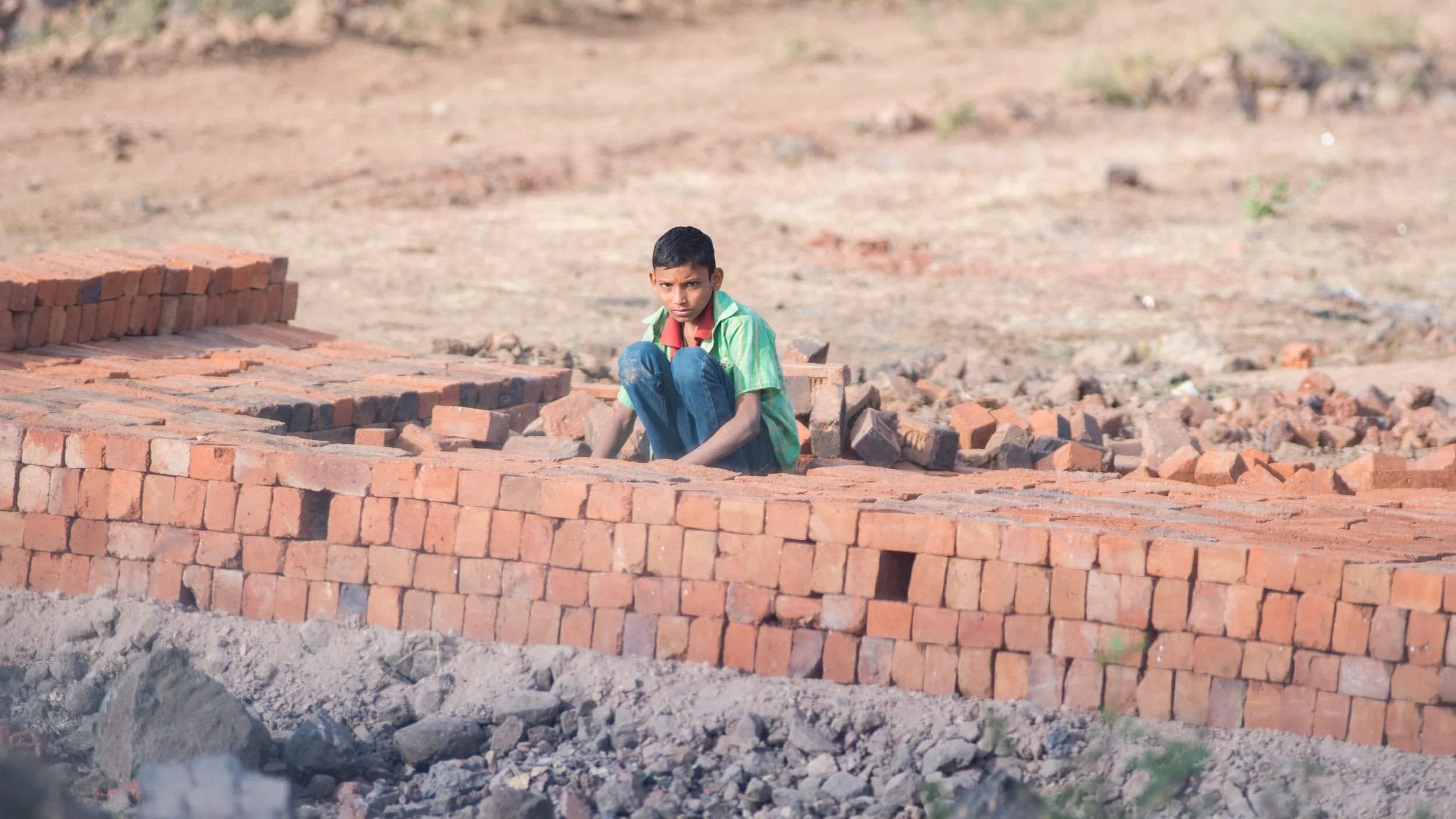 Child laborer in brick factory, Southern India
