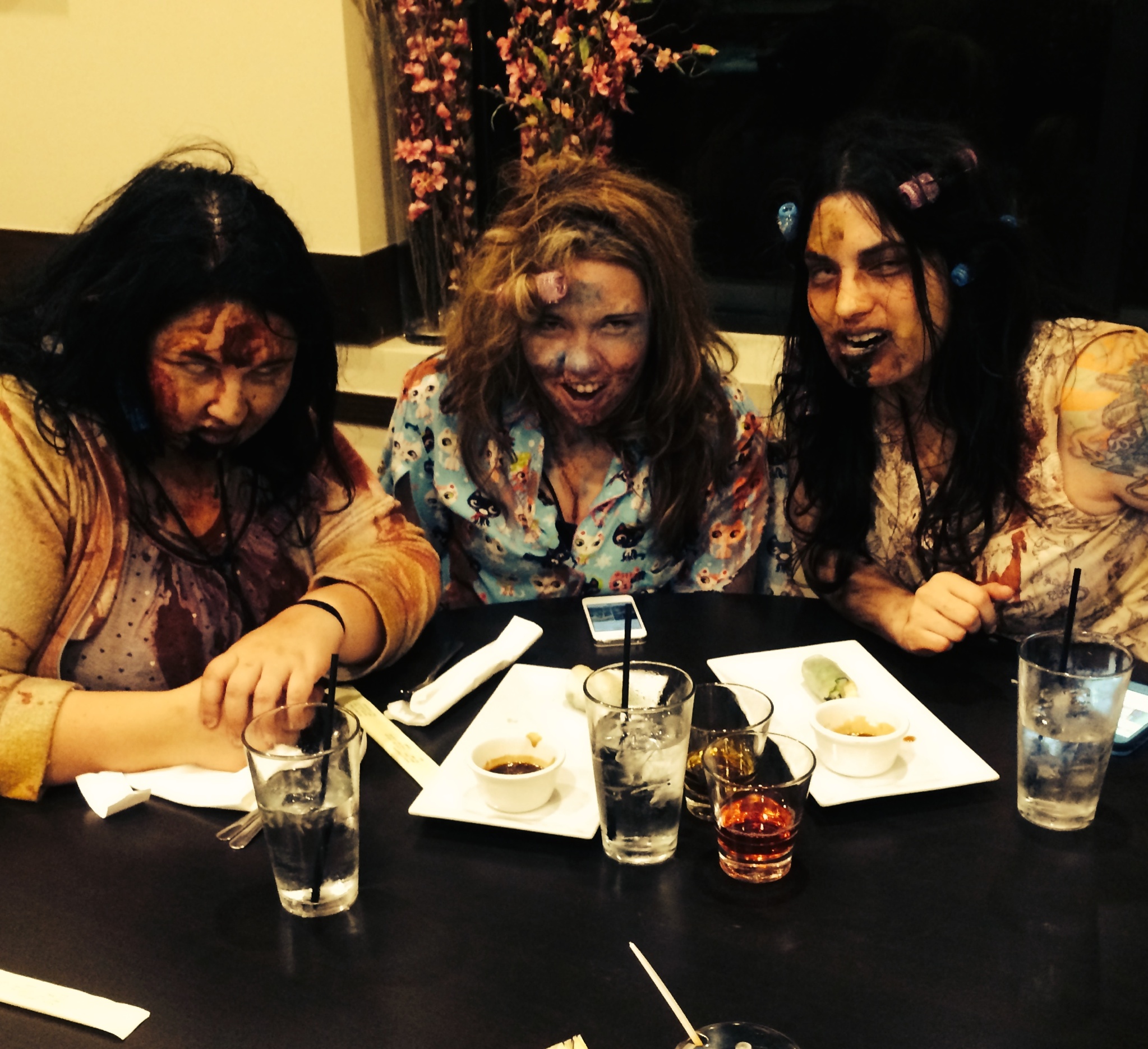 Dinner at Mai's Houston! Would you believe after all those unfortunate "Survivors" crossed our path we were still hungry!? We were seated next to a table of cops which I am assuming would have put us down should we have decided to start dining on diners.