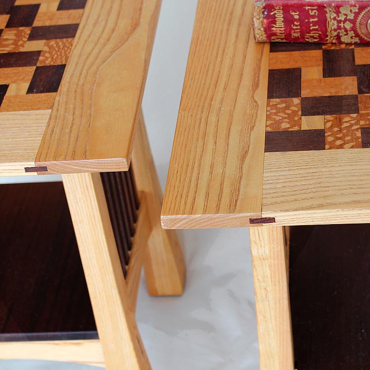 Arts and Crafts Quilt Top End Tables