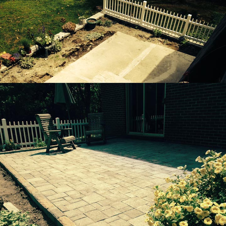 Patio Install Before and During