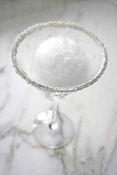  Snowball martinis with sugar crystals.