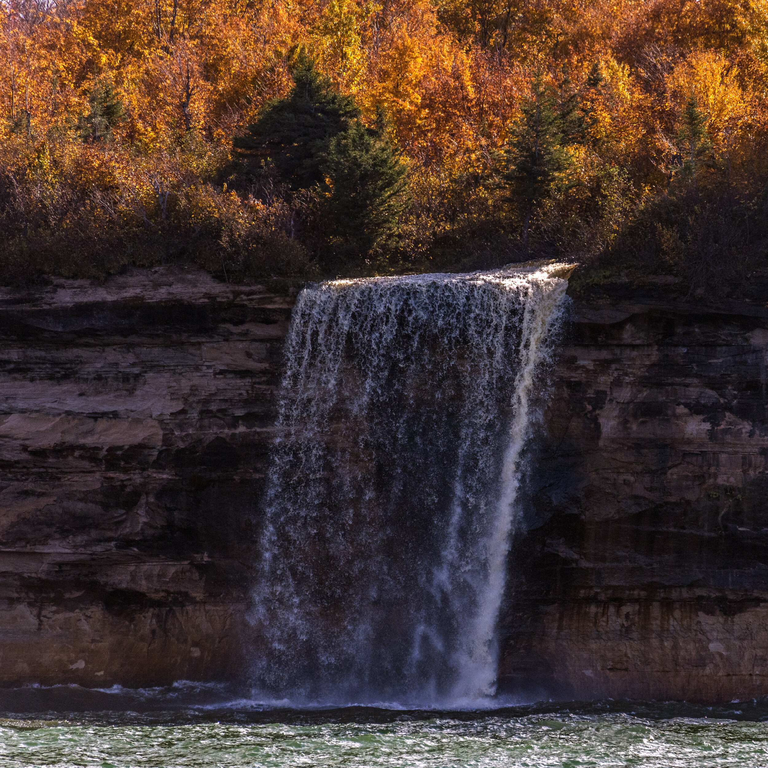  Spray Falls at the Picture Rock Boat Cruise in Northern Michigan 