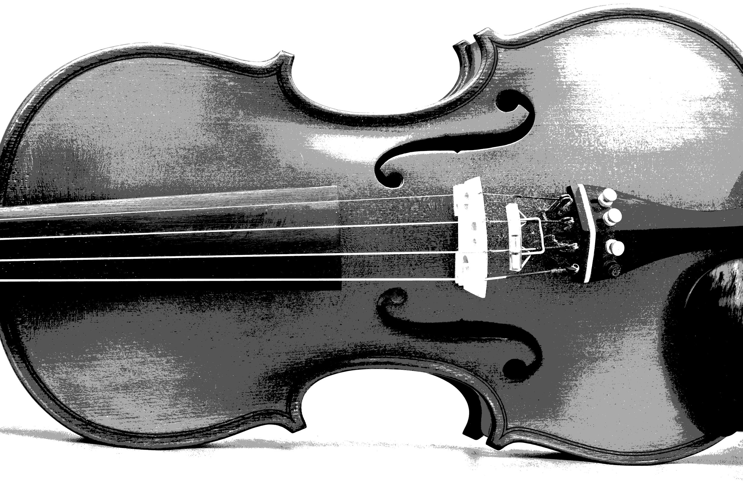  My Violin: Converted to B&amp;W, Posterized in Photoshop 