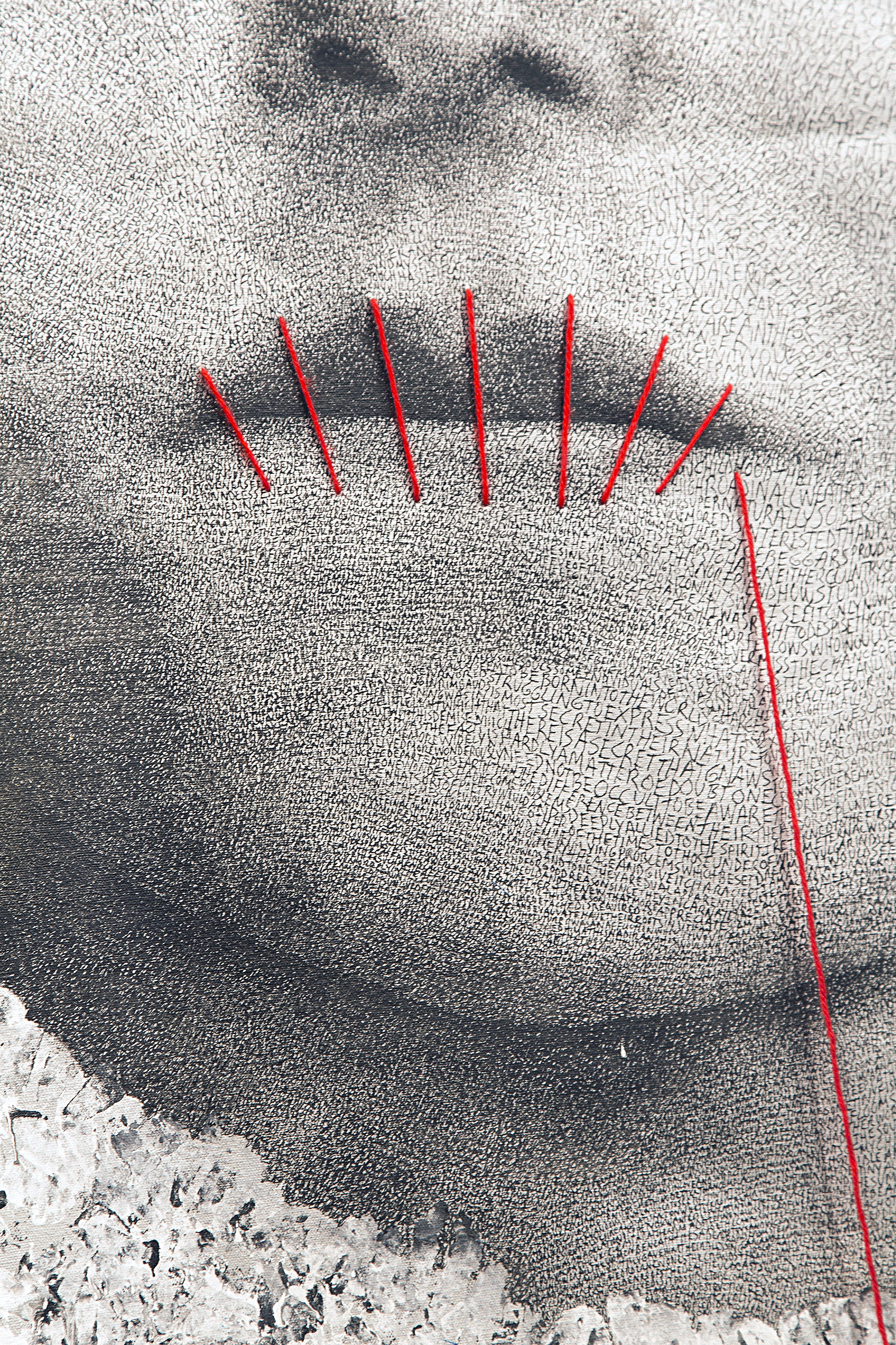 Portrait Detail III (sewn lips)